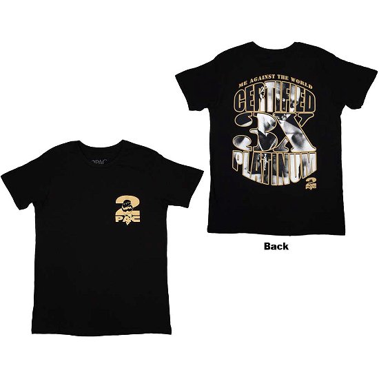 Tupac Unisex T-Shirt: Platinum (Back Print) - Tupac - Merchandise -  - 5056737246124 - 