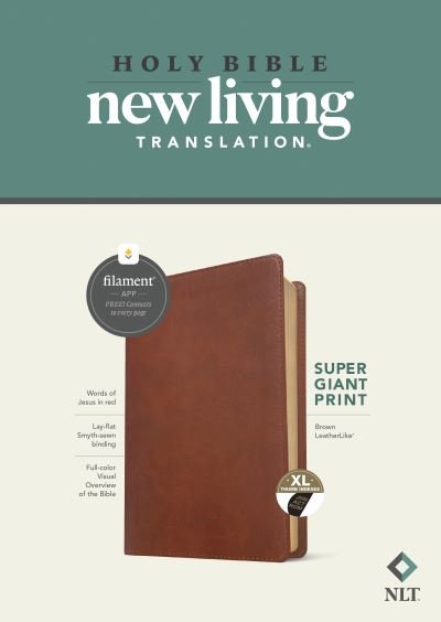 Cover for Tyndale · NLT Super Giant Print Bible, Filament Enabled Edition (Red Letter, LeatherLike, Brown, Indexed) (Book) (2022)