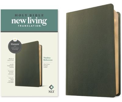 NLT Thinline Reference Bible, Filament Enabled Edition (Red Letter, Genuine Leather, Olive Green) - Tyndale - Bøger - Tyndale House Publishers - 9781496474124 - 10. januar 2023