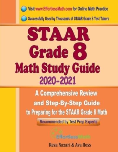 Cover for Ava Ross · STAAR Grade 8 Math Study Guide 2020 - 2021 (Paperback Book) (2020)