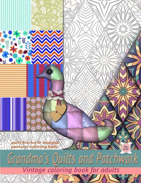 Cover for Attic Love · Grandma's quilts and patchwork vintage coloring book (Paperback Book) (2019)