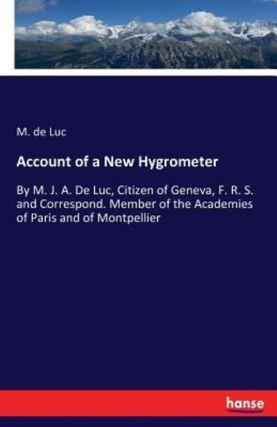 Cover for M De Luc · Account of a New Hygrometer (Paperback Book) (2017)