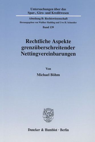 Cover for Böhm · Rechtliche Aspekte grenzüberschrei (Buch) (2001)