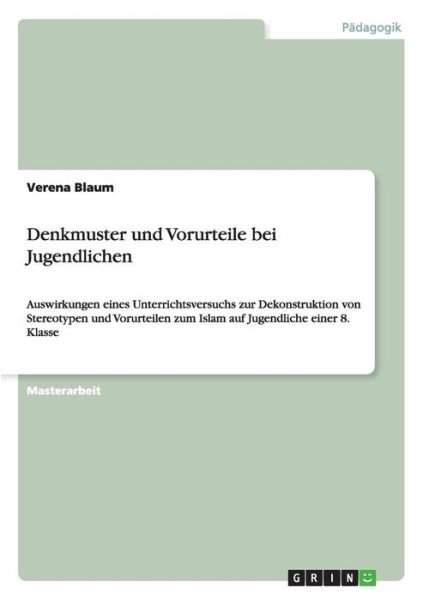 Cover for Blaum · Denkmuster und Vorurteile bei Jug (Book) (2015)