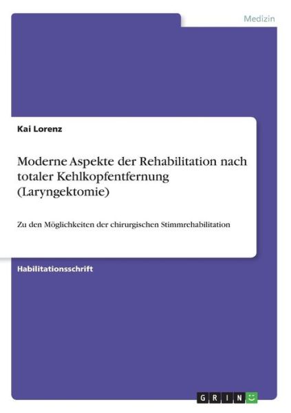 Cover for Lorenz · Moderne Aspekte der Rehabilitati (Book)