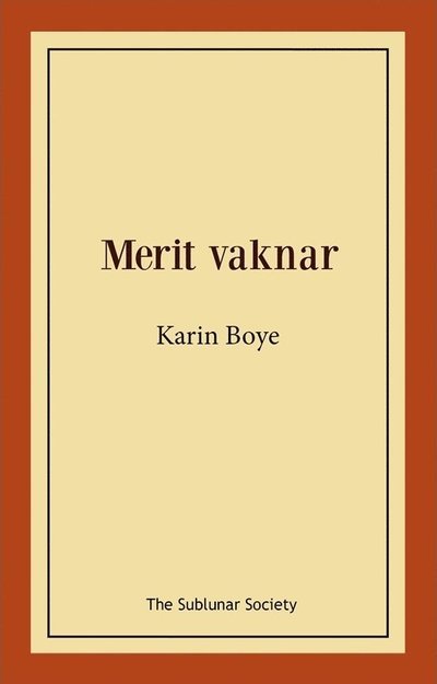 Cover for Karin Boye · Merit vaknar (Book) (2018)