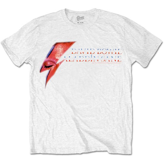 David Bowie Unisex T-Shirt: Aladdin Sane Eye Flash - David Bowie - Produtos - Bravado - 5055979967125 - 12 de dezembro de 2016