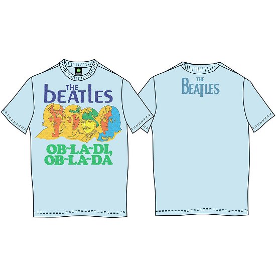 Cover for The Beatles · The Beatles Unisex T-Shirt: Vintage Ob La Di (Back Print) (T-shirt) [size S] [Blue - Unisex edition]