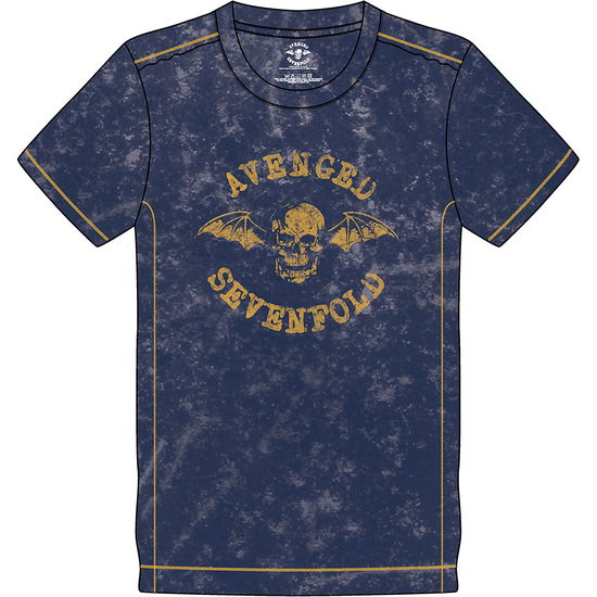 Cover for Avenged Sevenfold · Avenged Sevenfold Unisex T-Shirt: Logo (Wash Collection) (T-shirt) [size S] [Blue - Unisex edition]