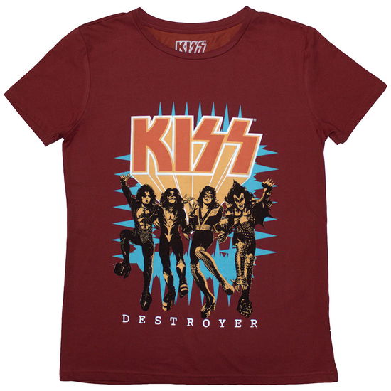 Cover for Kiss · KISS Ladies T-Shirt: Destroyer 3D Logo (Red) (T-shirt) [size S] (2024)