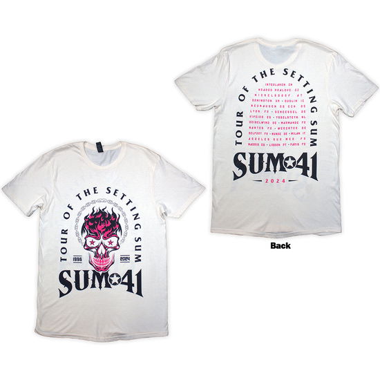 Cover for Sum 41 · Sum 41 Unisex T-Shirt: Tour '24 Pink Skull (Natural) (Back Print &amp; Ex-Tour) (T-shirt) [size S] (2024)