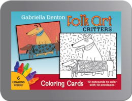 Folk Art Critters Gabriella Denton Coloring Cards - Pomegranate - Books - Pomegranate Communications Inc,US - 9780764966125 - October 1, 2013