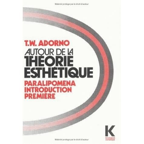 Cover for Theodor W. Adorno · Autour de la théorie esthétique: Paralipomena (Pocketbok) (1976)