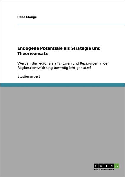 Cover for Stange · Endogene Potentiale als Strategi (Book) [German edition] (2013)