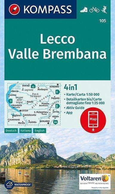 Lecco Valle Brembana, Kompass Wandern Rad Skitouren 105 - Mair-Dumont / Kompass - Books - Kompass - 9783990443125 - August 1, 2017