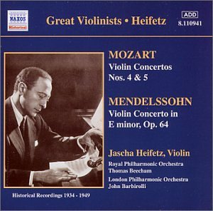 Cover for Mozart / Mendelssohn / Heifetz / Barbirolli · Violin Concertos: Great Violinists Heifetz (CD) (2001)