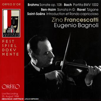 Cover for Brahms / Bach,j.s. / Francescatti / Bagnoli · Sonata No. 3 in D Minor Op. 108 (CD) (2008)