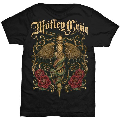 Motley Crue Unisex T-Shirt: Exquisite Dagger - Mötley Crüe - Fanituote - Global - Apparel - 5055295390126 - torstai 16. tammikuuta 2020