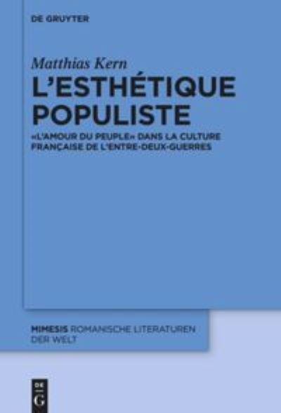 Cover for Matthias Kern · L'Esthetique Populiste (Hardcover Book) (2021)