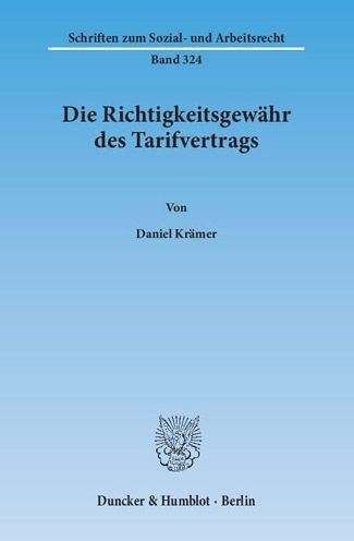 Cover for Krämer · Die Richtigkeitsgewähr des Tarif (Book) (2015)