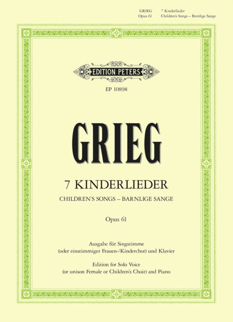 Cover for Edvard Grieg · 7 Children's Songs Op. 61 (Sheet music) (2003)