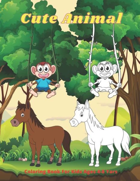 Cover for Laura Whalley · Cute Animal - Coloring Book For Kids Ages 4-8 Yars (Paperback Book) (2020)