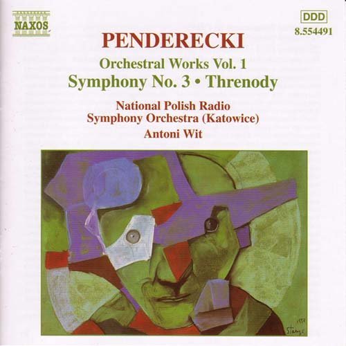 Orchestral Works Vol.1: Symphony No.3/threnody - K. Penderecki - Musik - NAXOS - 0636943449127 - tiistai 1. helmikuuta 2000