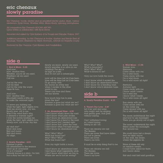Eric Chenaux · Slowly Paradise (CD) (2018)