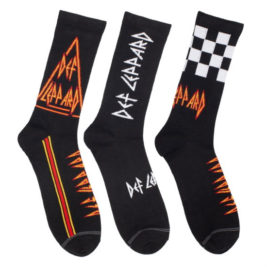 Cover for Def Leppard · Def Leppard Assorted Crew Socks 3 Pack (One Size) (Bekleidung) (2024)