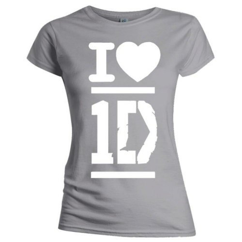 Cover for One Direction · One Direction Ladies T-Shirt: I Love (Skinny Fit) (T-shirt) [size S] [Grey - Ladies edition]