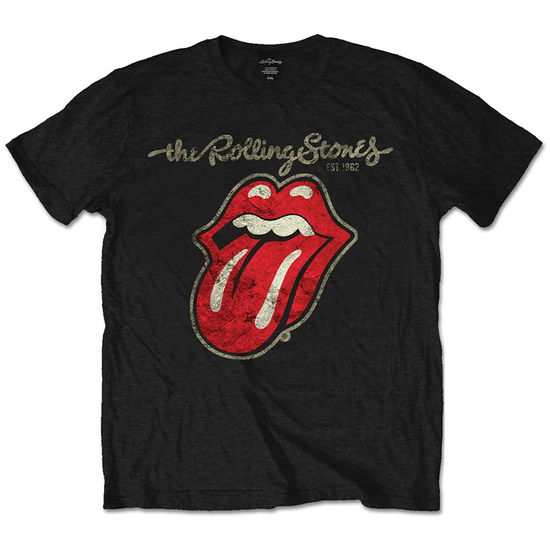 Cover for The Rolling Stones · The Rolling Stones Unisex T-Shirt: Plastered Tongue (XXXX-Large) (T-shirt) [Black - Unisex edition]