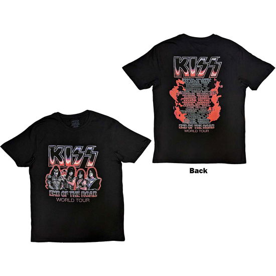 KISS Unisex T-Shirt: End Of The Road Tour Red (Back Print) - Kiss - Gadżety -  - 5056737203127 - 