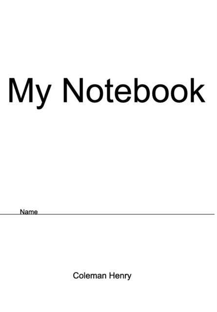 Cover for Coleman Henry · Lined Notebook (Hardcover Book) (2019)