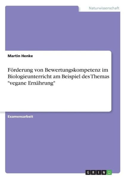 Cover for Henke · Förderung von Bewertungskompetenz (Bok)