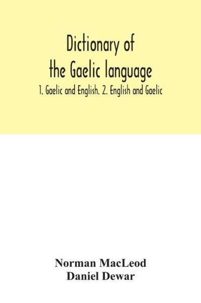 Cover for Norman MacLeod · Dictionary of the Gaelic language (Paperback Book) (2020)