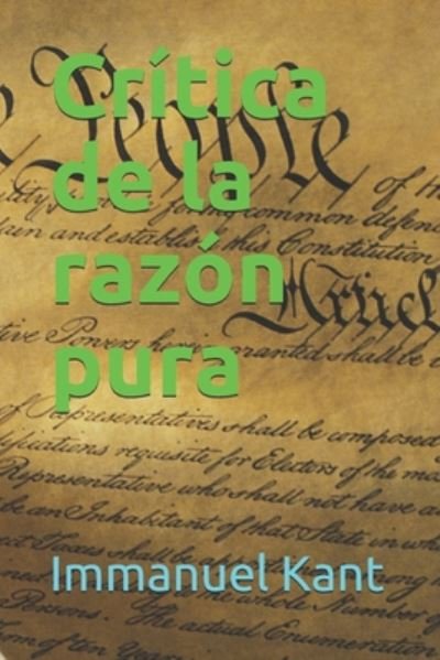 Cover for Immanuel Kant · Critica de la razon pura (Pocketbok) (2020)