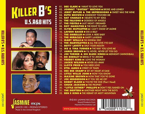 Killer Bs - U.S. R&B Hits - V/A - Musikk - JASMINE RECORDS - 0604988110128 - 5. mars 2021