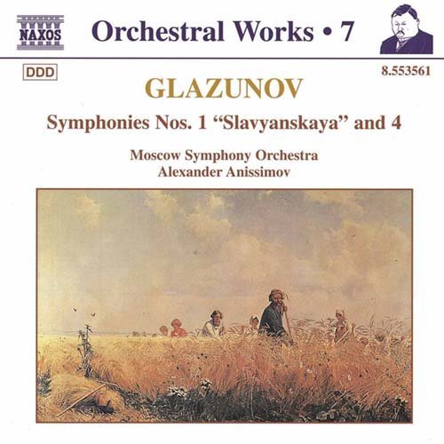 Glazunov / Symphonies No 1 & 4 - Moscow So / Anissimov - Musiikki - NAXOS - 0730099456128 - maanantai 16. maaliskuuta 1998
