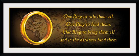 Lord Of The Rings: One Ring (Stampa In Cornice 75x30 Cm) - Lord Of The Rings - Music -  - 5028486381128 - 