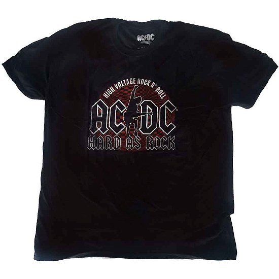 AC/DC Unisex T-Shirt: Hard As Rock - AC/DC - Produtos - ROCK OFF - 5056170683128 - 
