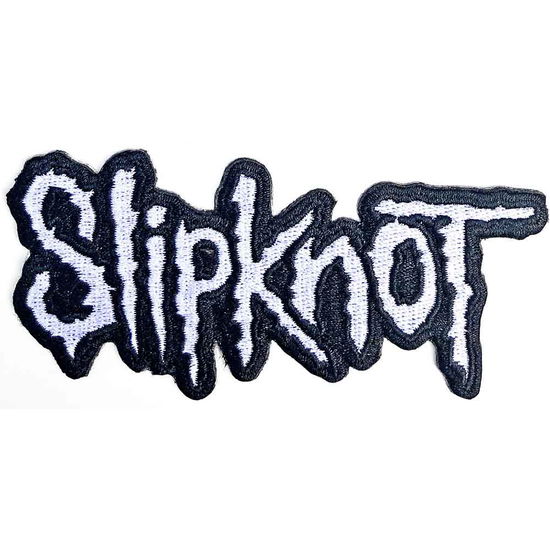 Slipknot Woven Patch: Cut-Out Logo Black Border (Standard) - Slipknot - Gadżety -  - 5056368642128 - 