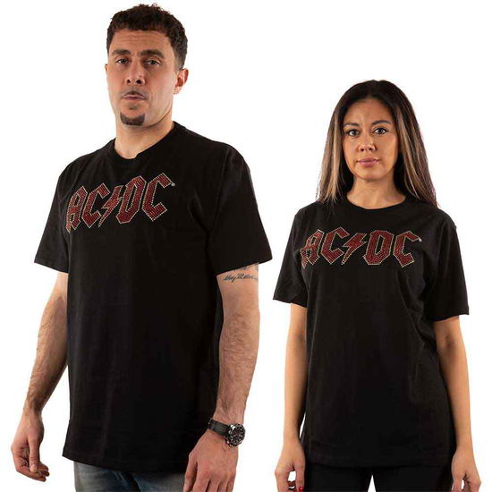 AC/DC Unisex T-Shirt: Full Colour Logo (Embellished) - AC/DC - Fanituote -  - 5056561014128 - 