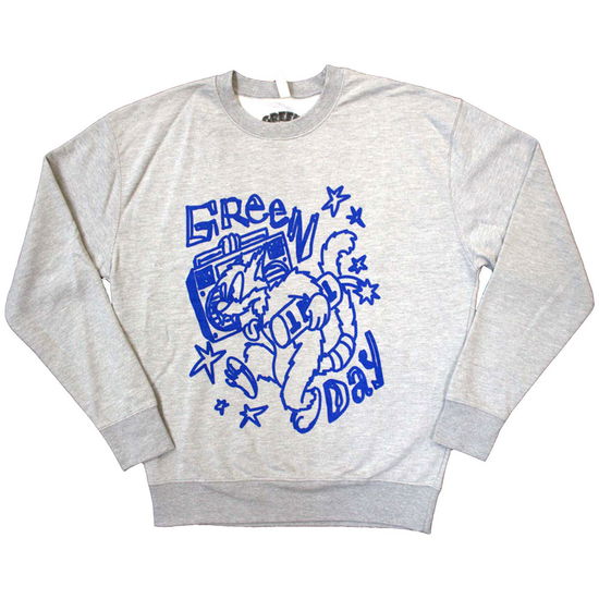 Cover for Green Day · Green Day Unisex Sweatshirt: Cat Blaster (Grey) (TØJ) [size S] (2024)