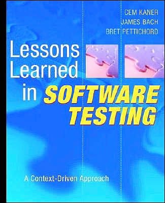 Cover for Cem Kaner · Lessons Learned in Software Testing: A Context-Driven Approach (Pocketbok) (2002)