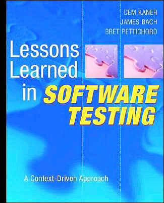 Cover for Cem Kaner · Lessons Learned in Software Testing: A Context-Driven Approach (Taschenbuch) (2002)