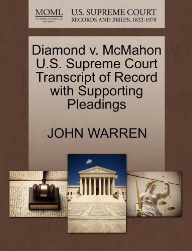 Cover for John Warren · Diamond V. Mcmahon U.s. Supreme Court Transcript of Record with Supporting Pleadings (Paperback Bog) (2011)
