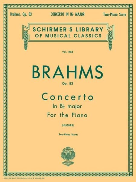 Cover for Johannes Brahms · Concerto No. 2 in Bb, Op. 83 (Bok) (1986)