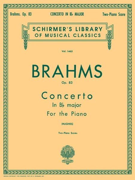 Cover for Johannes Brahms · Concerto No. 2 in Bb, Op. 83 (Buch) (1986)