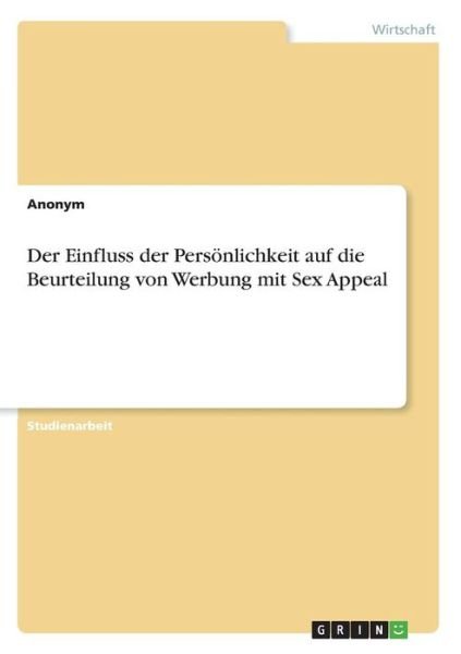 Cover for Anonym · Der Einfluss der Persönlichkeit (Book) (2016)