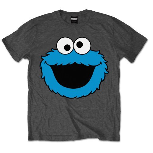 Cover for Sesame Street · Sesame Street Unisex T-Shirt: Cookie Head (Bekleidung) [size S] [Grey - Unisex edition]
